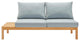 Lounge Loveseat Sofa, Wood, Brown Natural Blue, Modern, Outdoor Patio Bistro