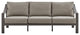 Mongo 4-Piece Outdoor Patio Furniture Set, Dark Brown Aluminum With Cushions, Brown