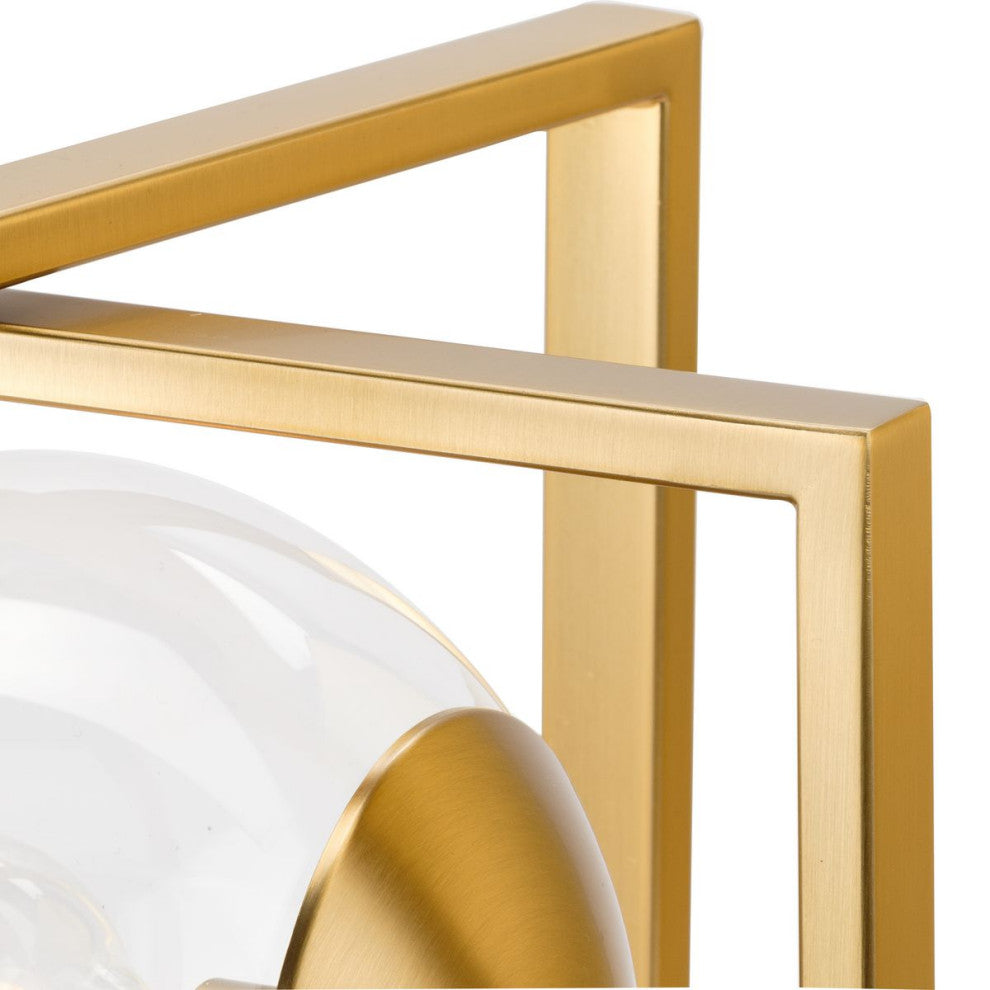Atwell Collection 9-3/4" 1-Light Brushed Bronze Clear Glass Semi-Flush Mount