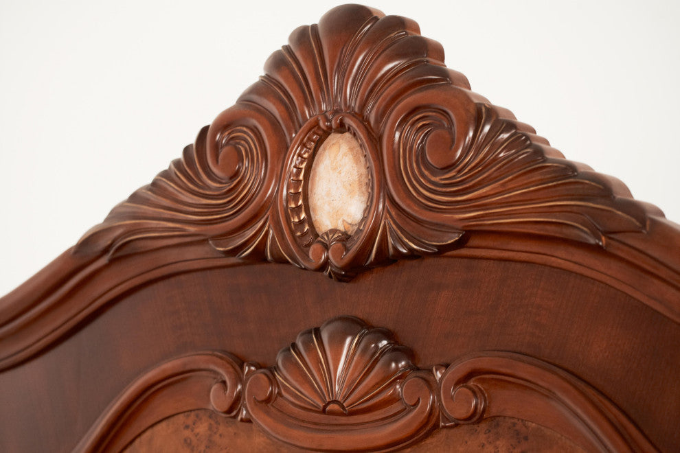 Cortina Sleigh Bed, Honey Walnut, Queen