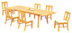 7-Piece Outdoor Teak Dining Set, 117" Extn Rectangle Table, 6 Osbo Armless Chair
