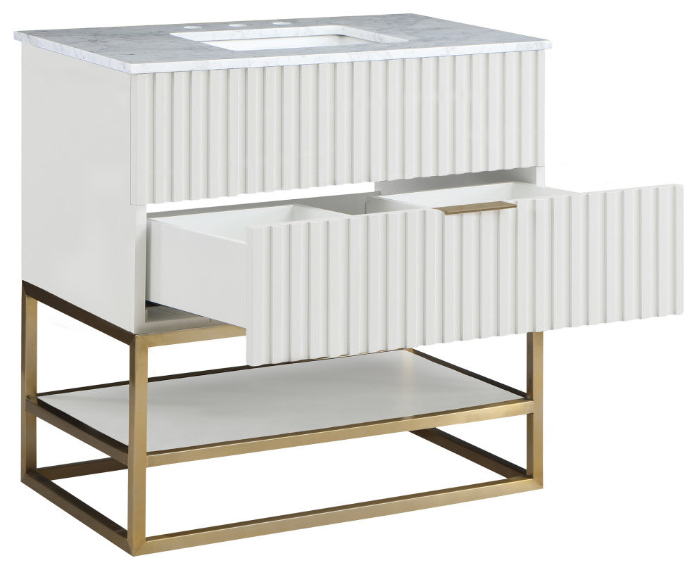Monad Bathroom Vanity, White, 36" Wide