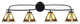 Cavella 4 Light Bath Bar, Matte Black Finish, 7" Zion Art Glass
