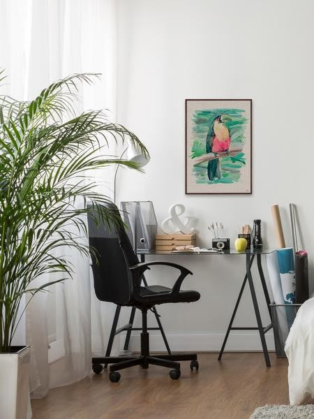 "Hello Toucan" Floater Framed Painting Print on Canvas, 20"x30"