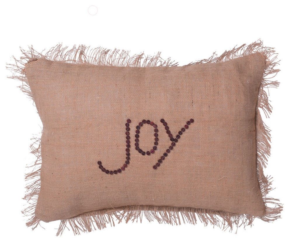Vickerman 14" x 20" Holiday Words Joy Pillow