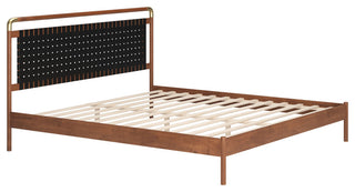 Netz King Bed Black & Walnut