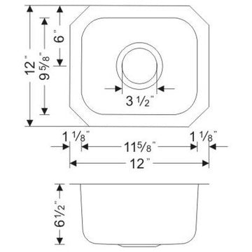 Wells Sinkware Square Bar Sink