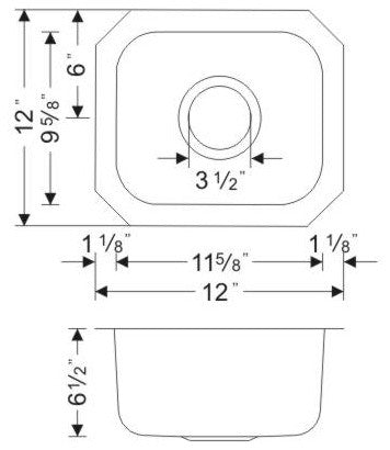 Wells Sinkware Square Bar Sink