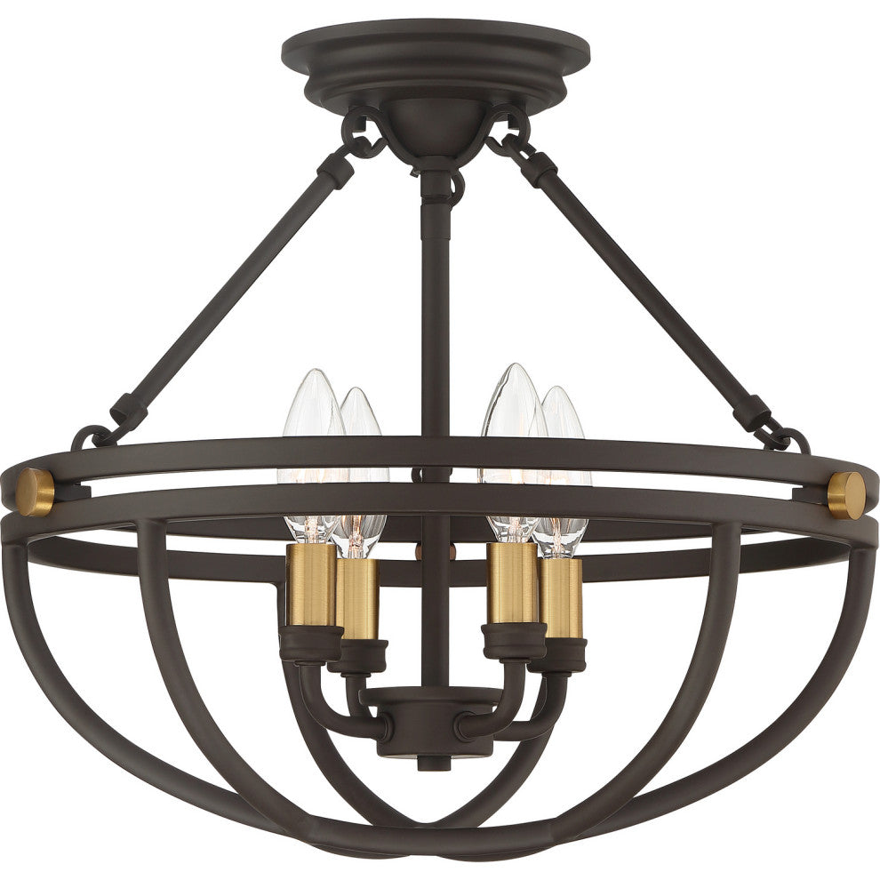 Sergeant 4-Light Semi-Flush Mount, Western Bronze