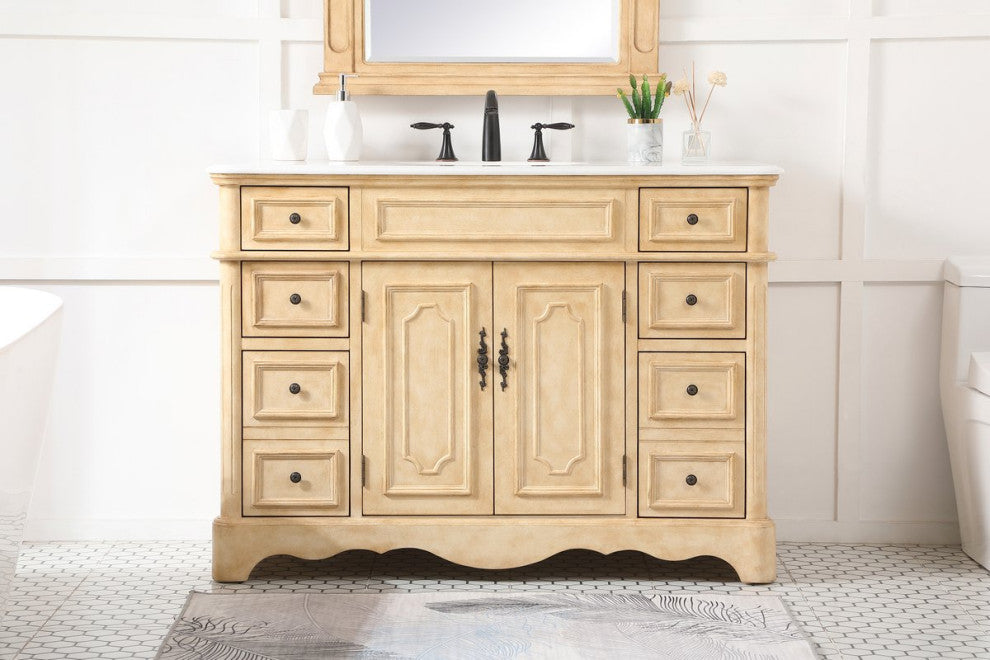 Elegant VF30448AB 48"Single Bathroom Vanity, Antique Beige