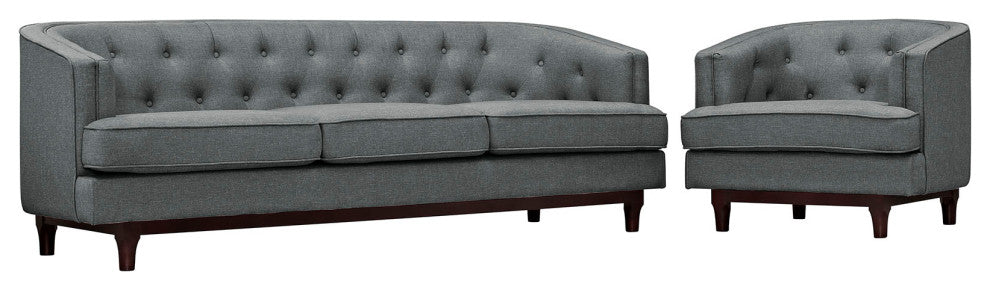Modern Gray Coast Living Room Set Set of 2