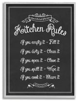 Stupell Industries Kitchen Rules Chalkboard Vintage Sign, 11 x 14