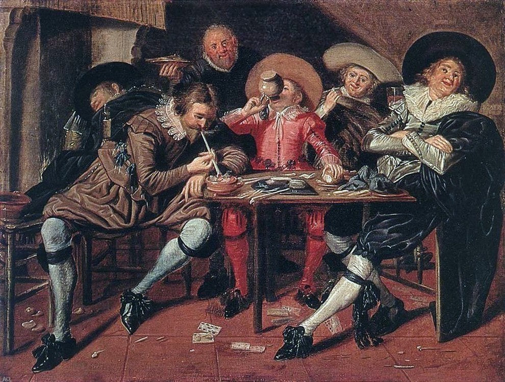 Dirck Hals Merry Party in a Tavern - 21" x 28" Premium Canvas Print
