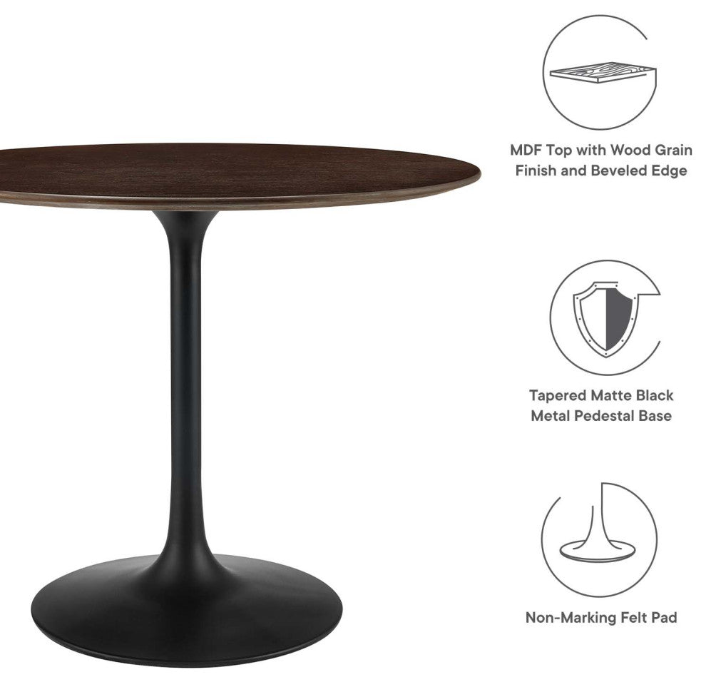 Lippa 36" Wood Dining Table, Black Cherry Walnut