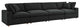 Commix Down Filled Overstuffed 4-Piece Sectional Sofa Set, Black