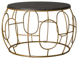 Oto Coffee Table Iron With Granite, Gold 27x19
