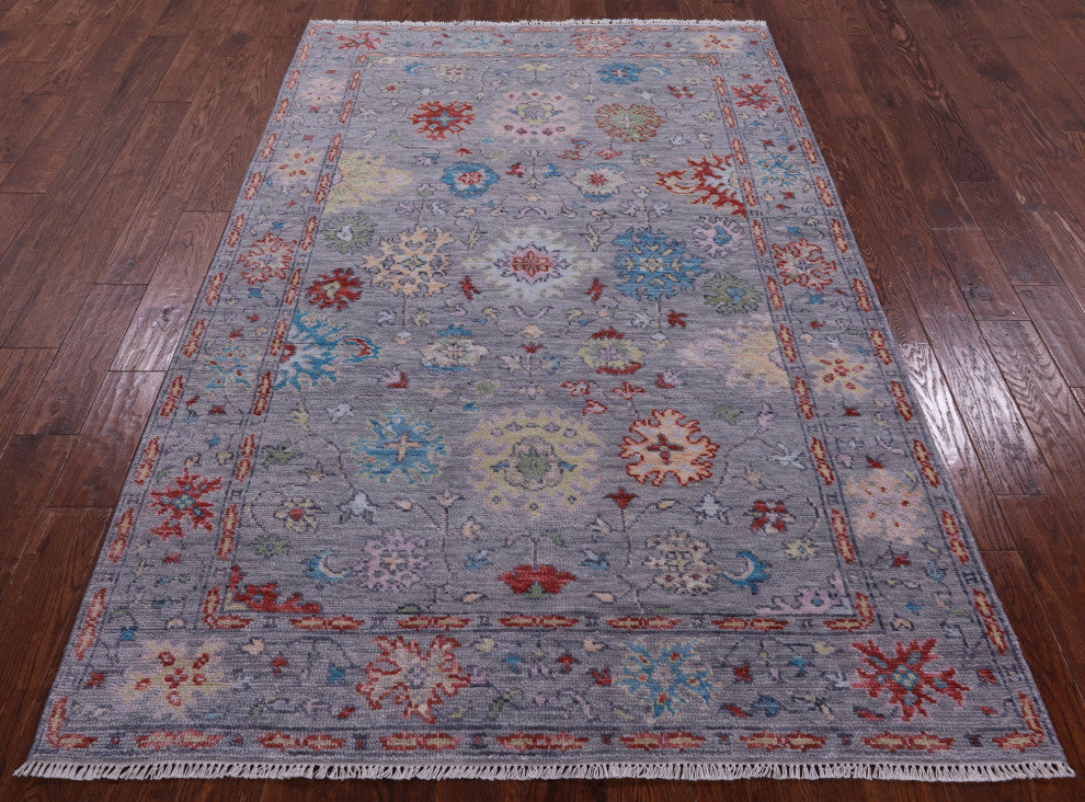 5' 2" X 8' 1" Turkish Oushak Hand Knotted Wool Rug - Q13470
