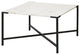 30" Brown And Black Solid And Manufactured Wood And Metal Square Coffee Table