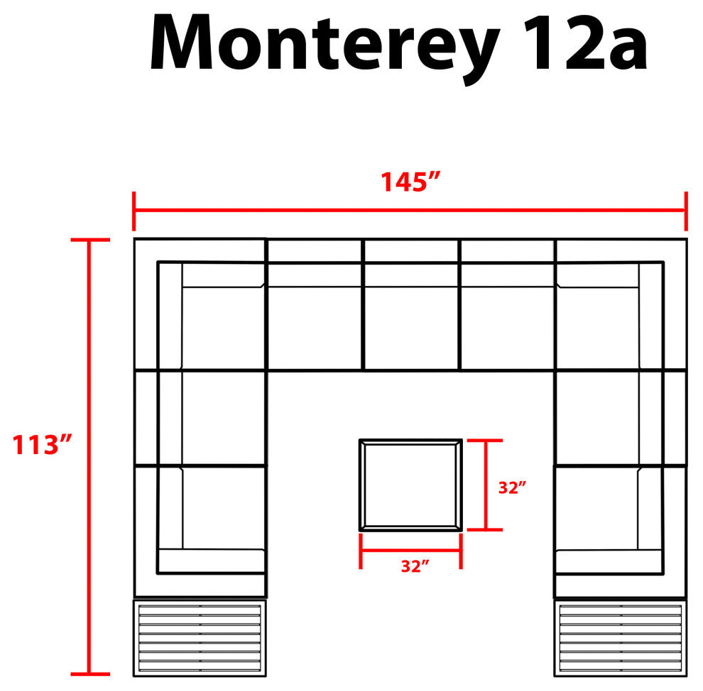 Monterey 12 Piece Outdoor Wicker Patio Furniture Set 12a