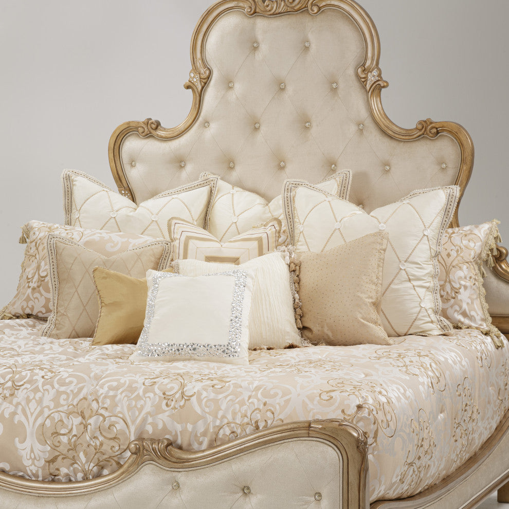 Aico Amini Luxembourg 13 Pc King Comforter Set in Creme