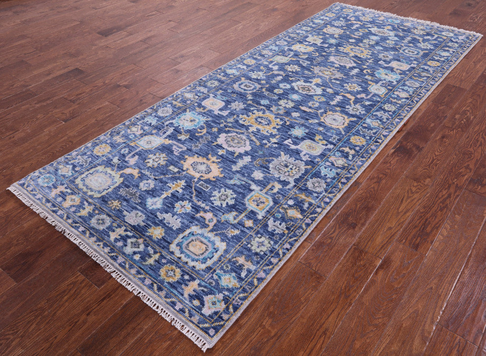 Runner Turkish Oushak Handmade Wool Rug 4' 0" X 10' 2" - Q13467
