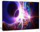 Glowing Purple Design on Black, Abstract Wall Art Canvas, 20x12