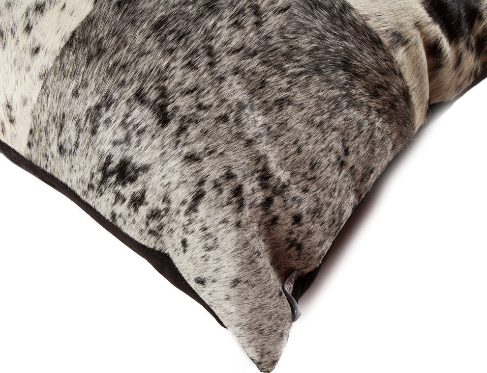 18"x18" Torino Quattro Pillow, Salt and Pepper Black/White