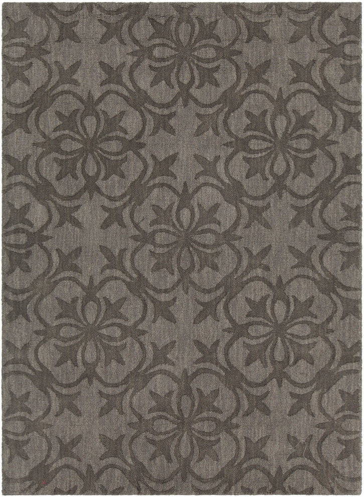 Rekha Transitional Area Rug, Taupe and Charcoal, 5'x7'