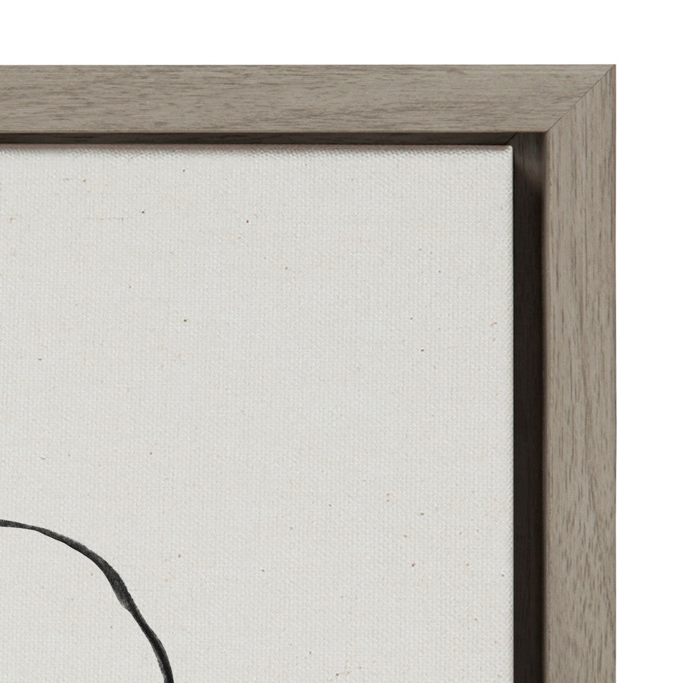 Sylvie Circles Framed Textured Canvas Set by Teju Reval, Gray 2 Piece 18x24