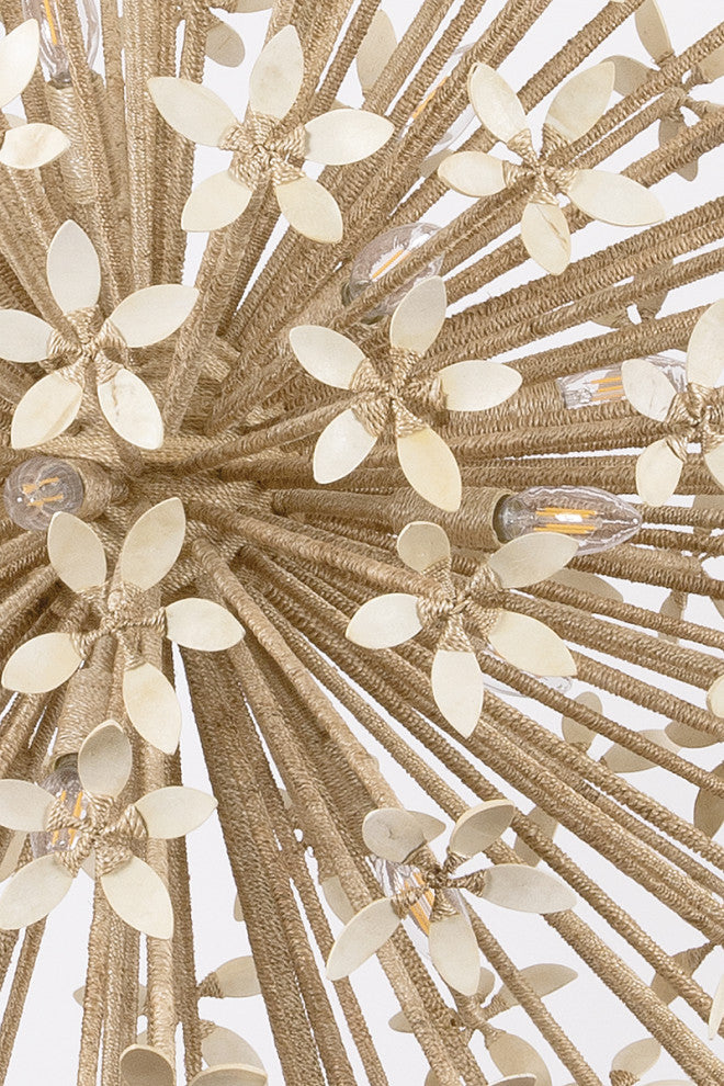 Corbett Lighting Corfu Chandelier, Ivory Coco, 40"Dx39.75"H