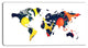 "Orange and Yellow Geo World Map" Canvas Painting