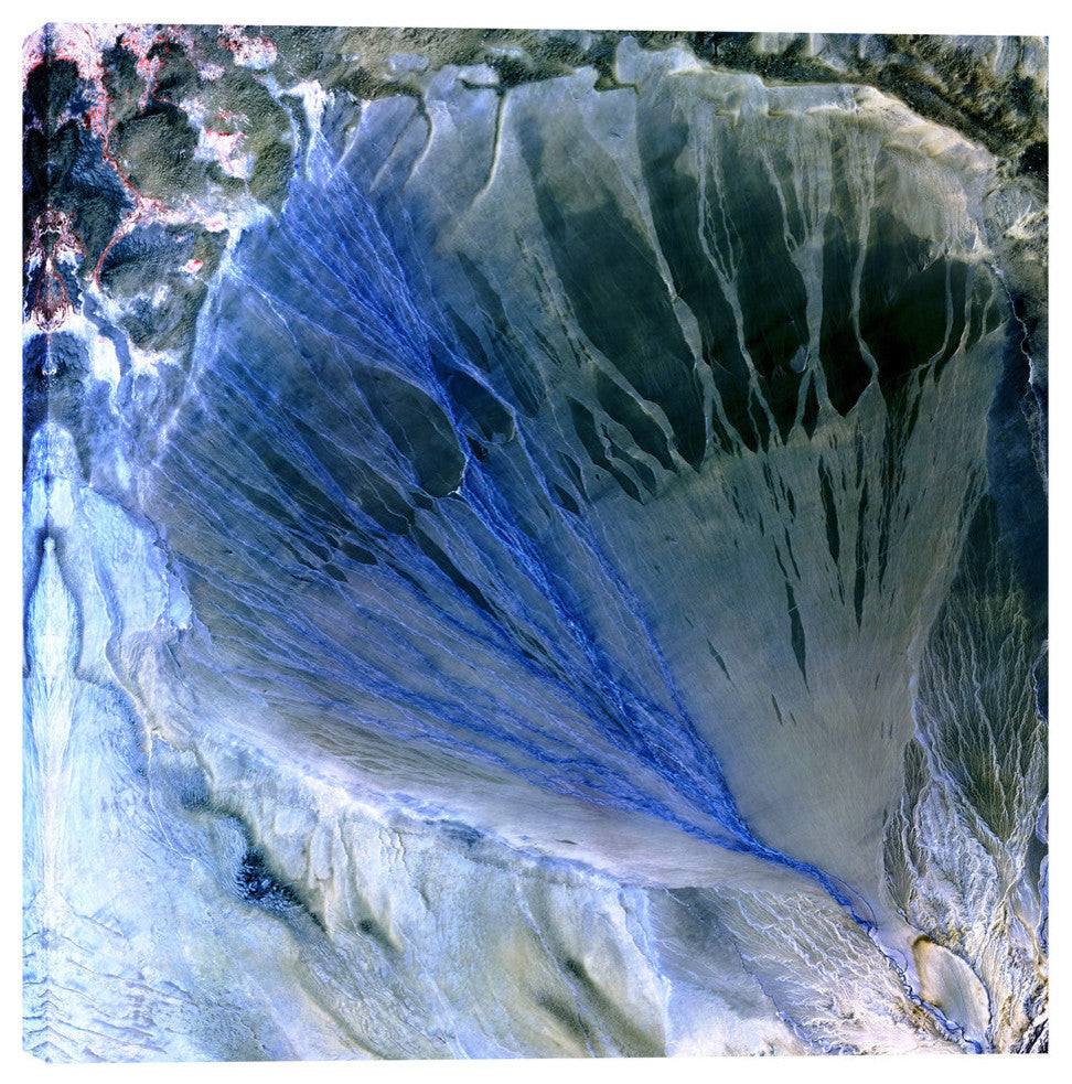 Epic Graffiti "Earth As Art: Alluvial Fan" Giclee Canvas Wall Art, 18"x18"