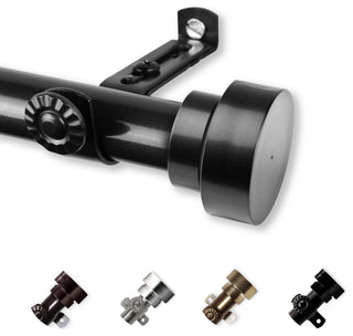 Topper Curtain Rod, Black, 66-120"