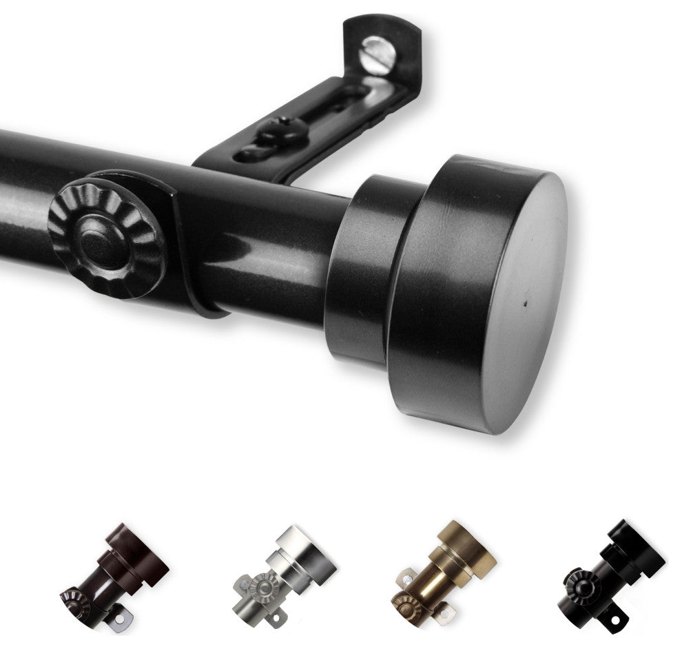 Topper Curtain Rod, Black, 66-120"