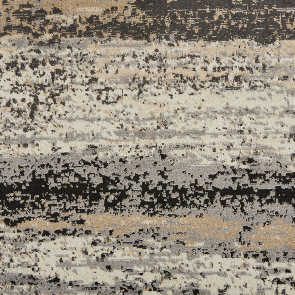 8??x 10??Beige and Black Abstract Desert Area Rug