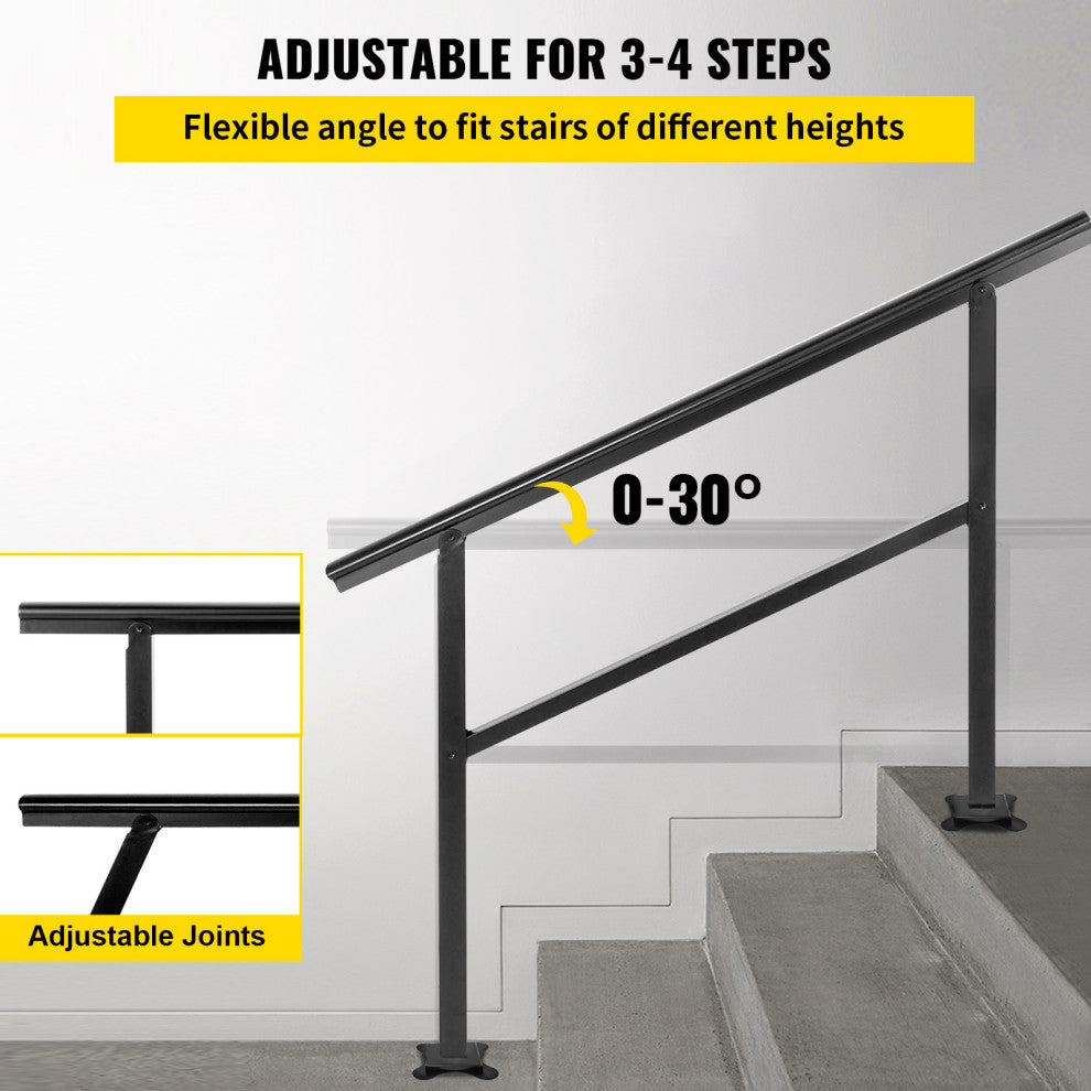 Outdoor Handrails Aluminum Stair Railing Staircase Handrail, 4ft