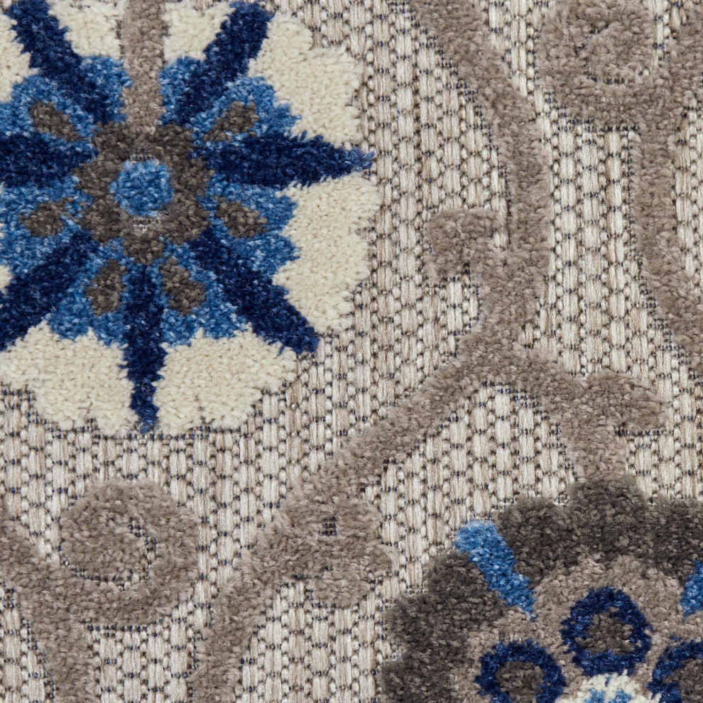 Nourison Aloha 6' x 9' Grey/Blue Contemporary Area Rug