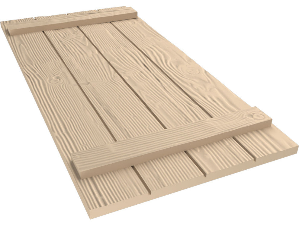 Rustic 4 Board Joined B-N-B Faux Wood Shutters, Sandblasted, 22x42"