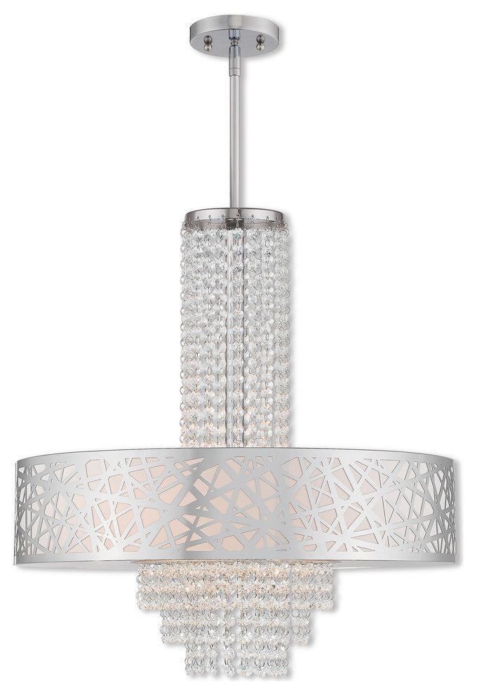 5 Light Pendant Chandelier, Polished Chrome