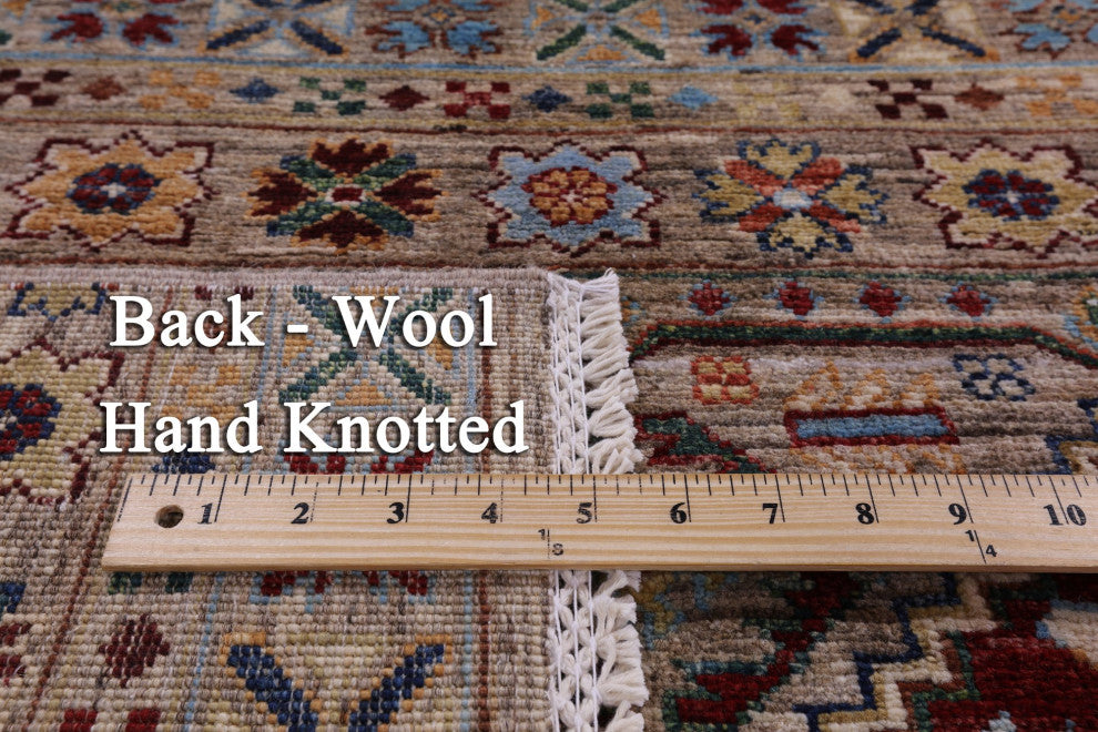6' 9" X 10' 1" Handmade Super Kazak Khorjin Rug Q11305