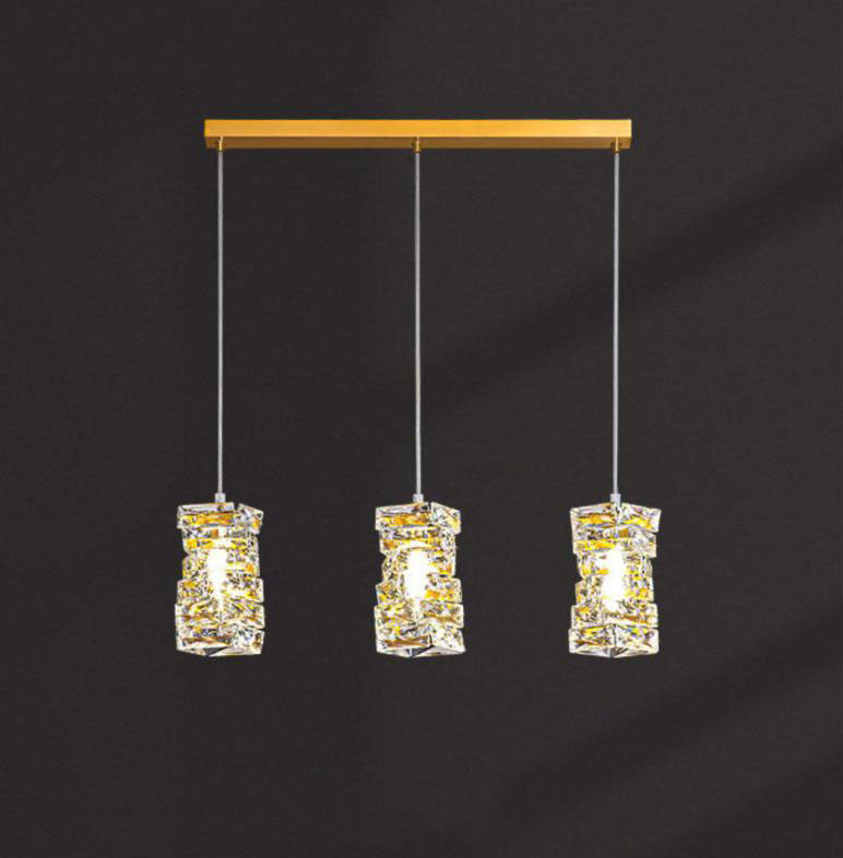 MIRODEMIÂ® Mioglia | Art Deco Copper LED Crystal Pendant Lamp, Style B