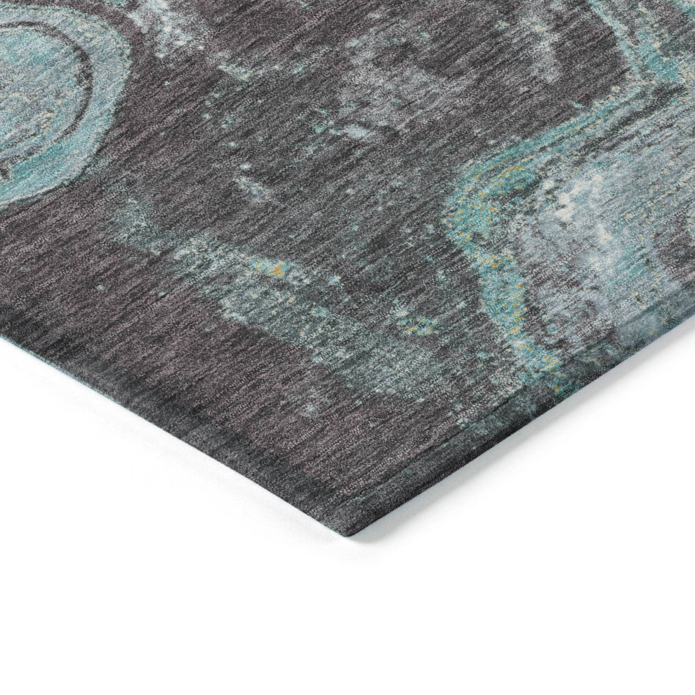 Machine Washable Indoor/Outdoor Chantille ACN1907 Teal 10' x 14' Rug