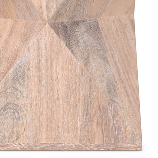 Sutton Solid Mango Wood Side Table, Cerused Natural