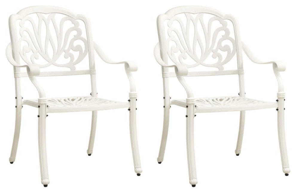 Vidaxl Garden Chairs 2-Piece Set Cast Aluminum White