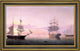 Fitz Hugh Lane Ships at Sunrise Framed Premium Canvas Print, 14"x28"