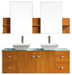 Clarissa 61" Double Bathroom Vanity Set, Honey Oak