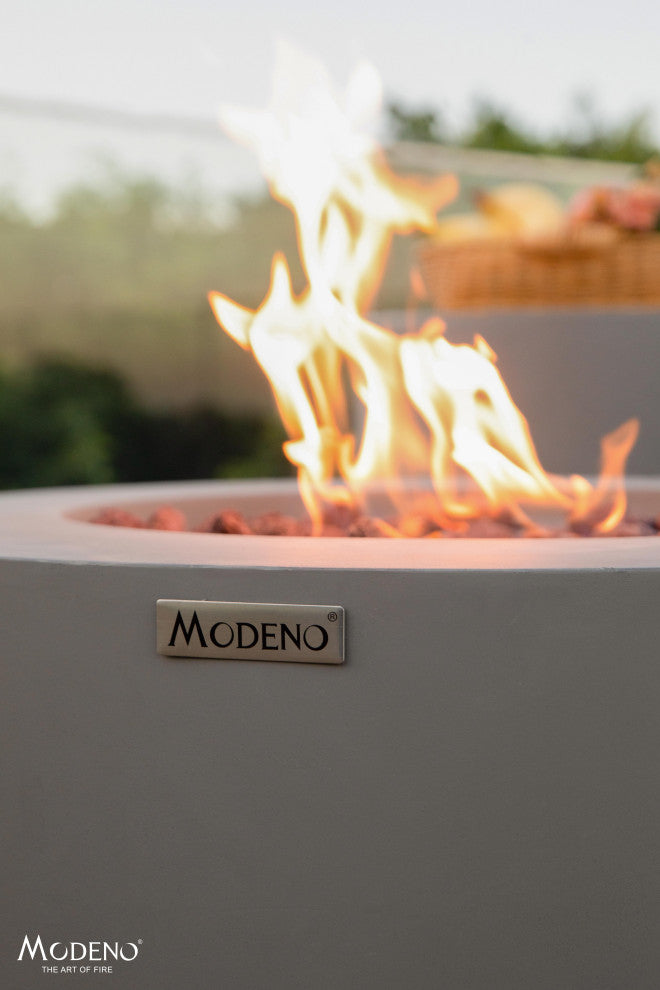 Waterford Round Gray Concrete 27" Natural Gas Fire Table by Modeno