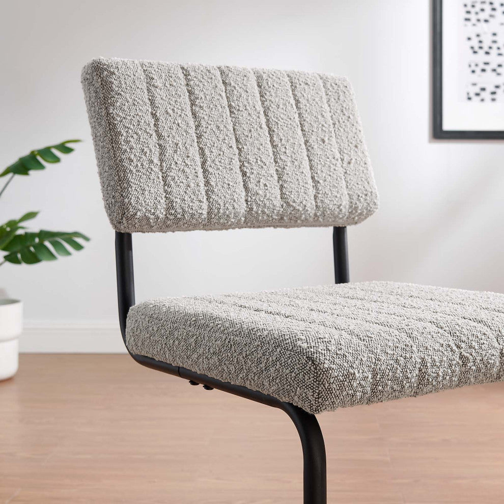 Parity Boucle Dining Side Chairs, Set of 2, Black Taupe