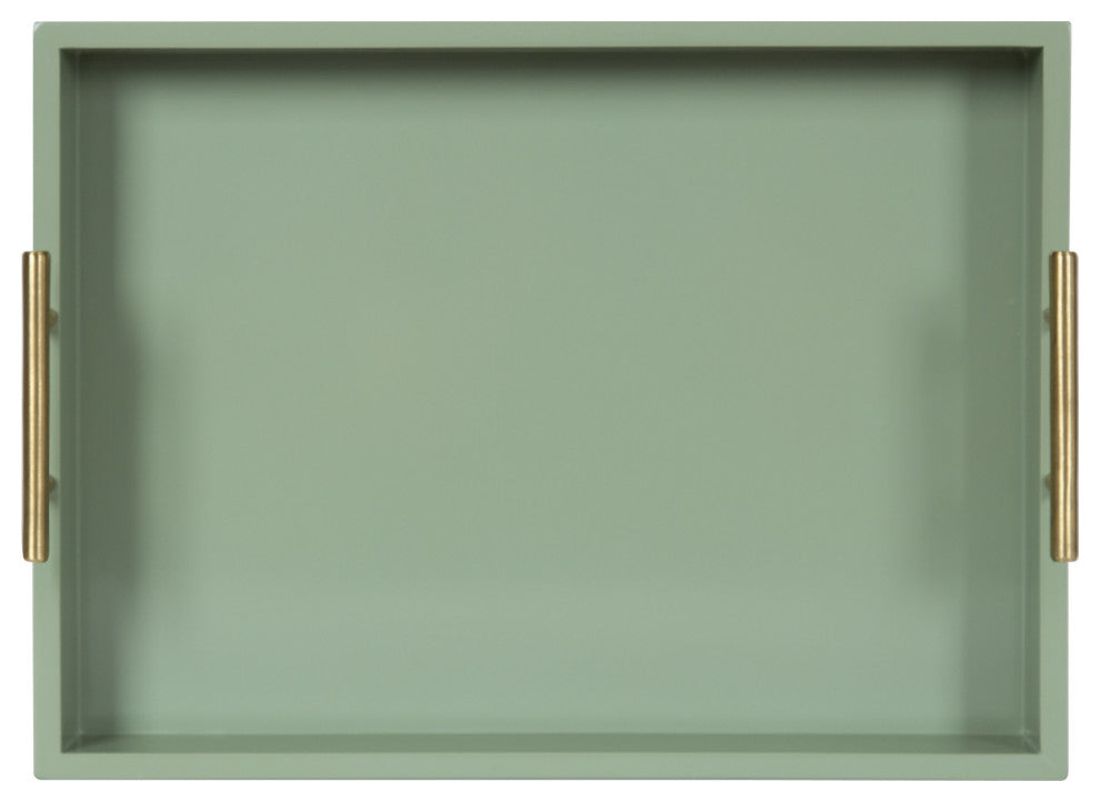 Lipton Decorative Wood Tray With Metal Handles, Green, 16.5"x12.25"