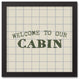 Welcome to our Cabin Gray and Cream Check 13.73x13.73 Black Framed Canvas